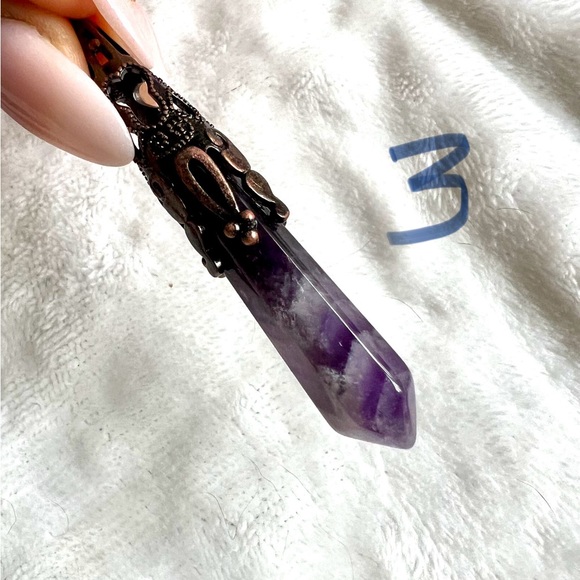 Amethyst or Obsidian Divination PENDULUM Necklace/ Pendant - Picture 4 of 11